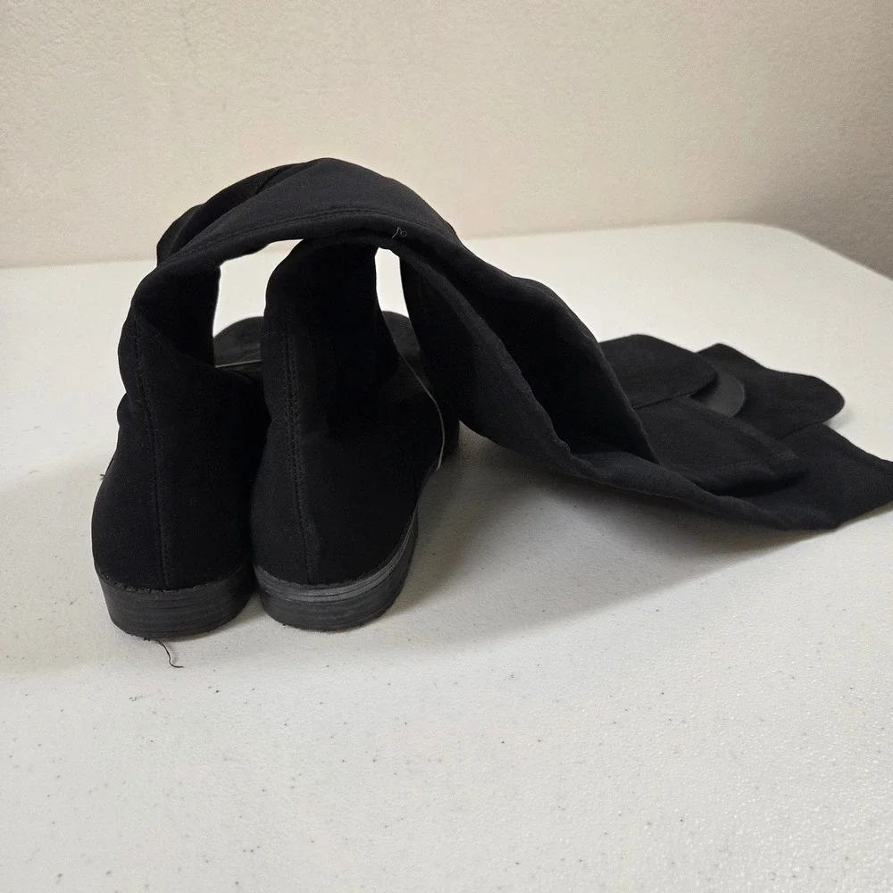 Unisa Black Faux Suede Over the Knee Slouchy Boots Womens Size 8.5M Low Heel